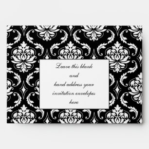 Custom Black Monogram Wedding Invitation Envelope