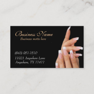 Custom Black Nail Salon Business Cards