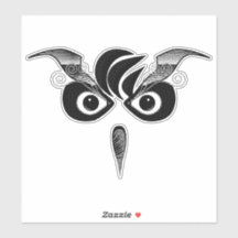 Custom Black Owl Vinyl Sticker.