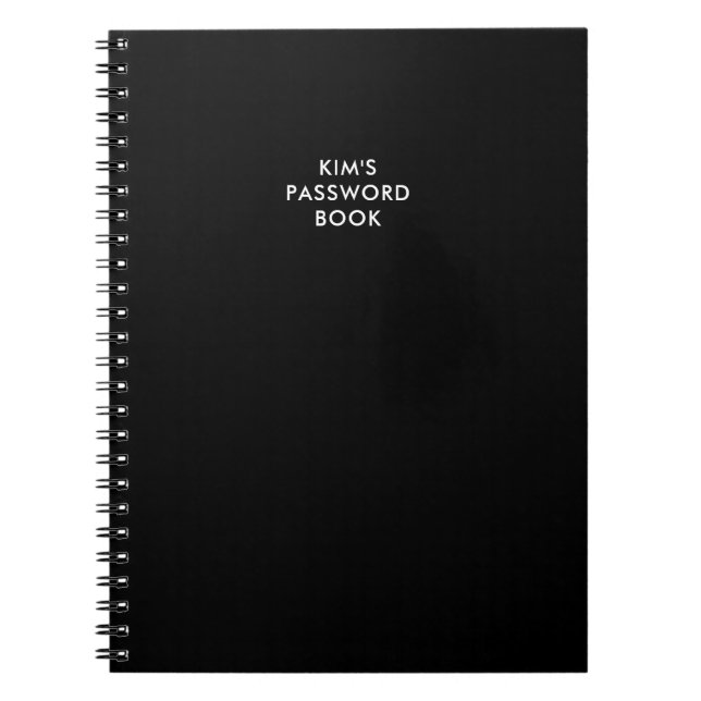 Custom Black Password Book (Front)