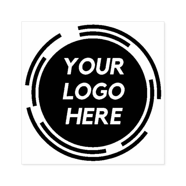 Custom Black Personalised Round Business Logo Rubber Stamp (Imprint)