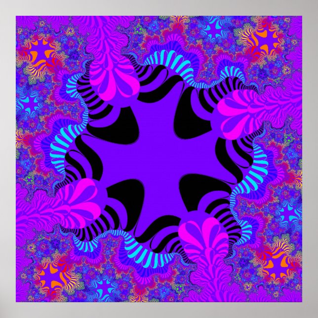 Custom Black Purple Cross Poster (Front)