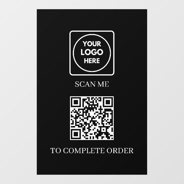 Custom Black QR Code | Place Order Display (Sheet)