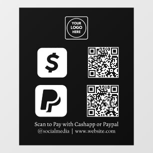 Custom Black QR Payment   CashApp & PayPal Display
