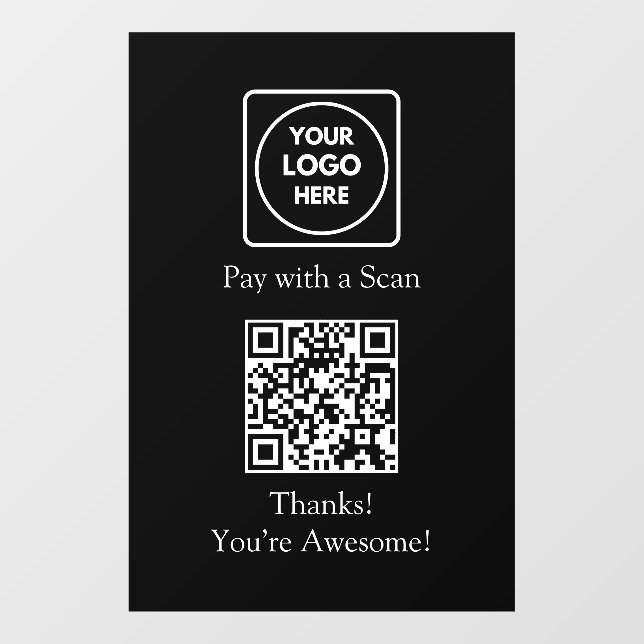 Custom Black QR Payment | Contactless Display (Sheet)