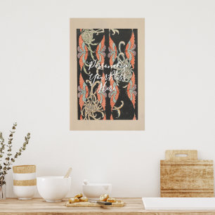 CUSTOM Black & Red Butterfly Kaleidoscope Art Poster