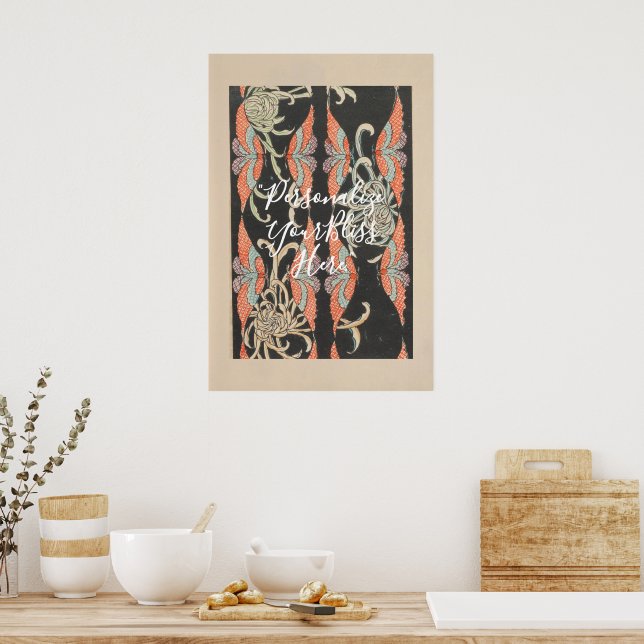 CUSTOM Black & Red Butterfly Kaleidoscope Art  Poster (Kitchen)