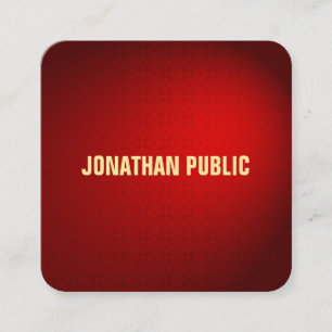 Custom Black Red Damask Template Elegant Silk Square Business Card