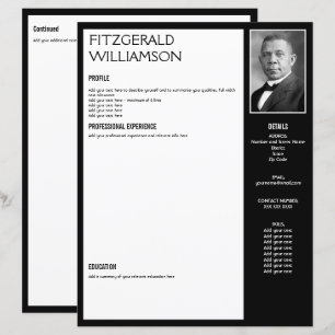 Custom Black RESUME CV Photo Template