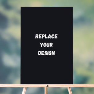 Custom black simple Design Add Photo or Text Acrylic Sign