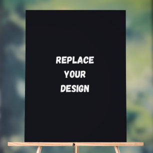 Custom black simple Design Add Photo or Text Acrylic Sign