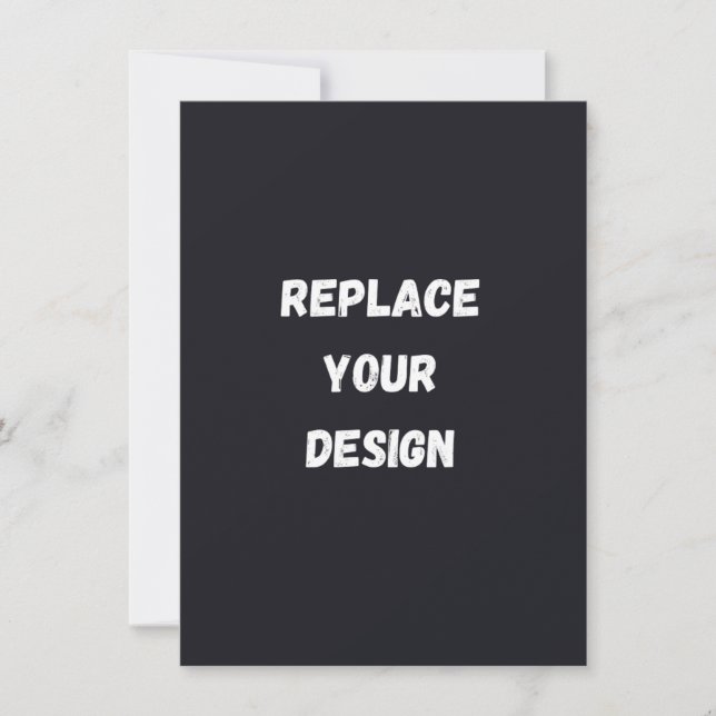 Custom black simple Design Add Photo or Text Announcement (Front)