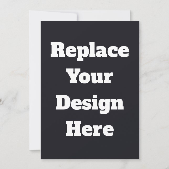 Custom black simple Design Add Photo or Text Announcement (Front)