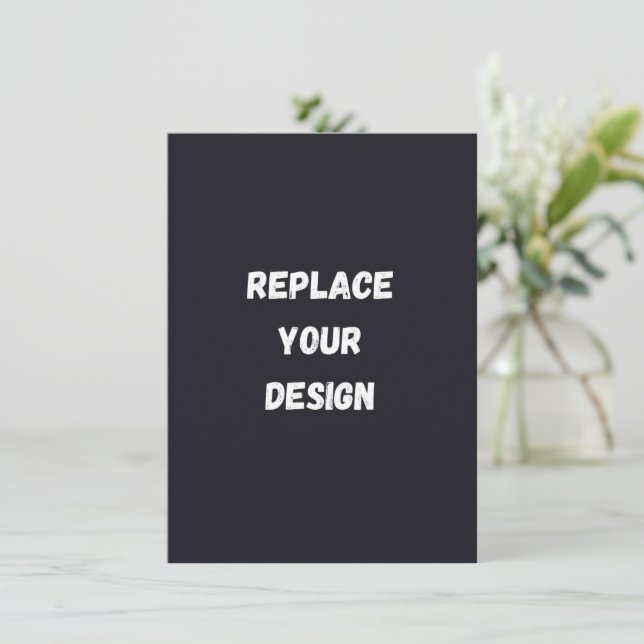 Custom black simple Design Add Photo or Text Enclosure Card (Standing Front)