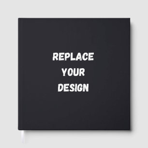 Custom black simple Design Add Photo or Text Guest Book