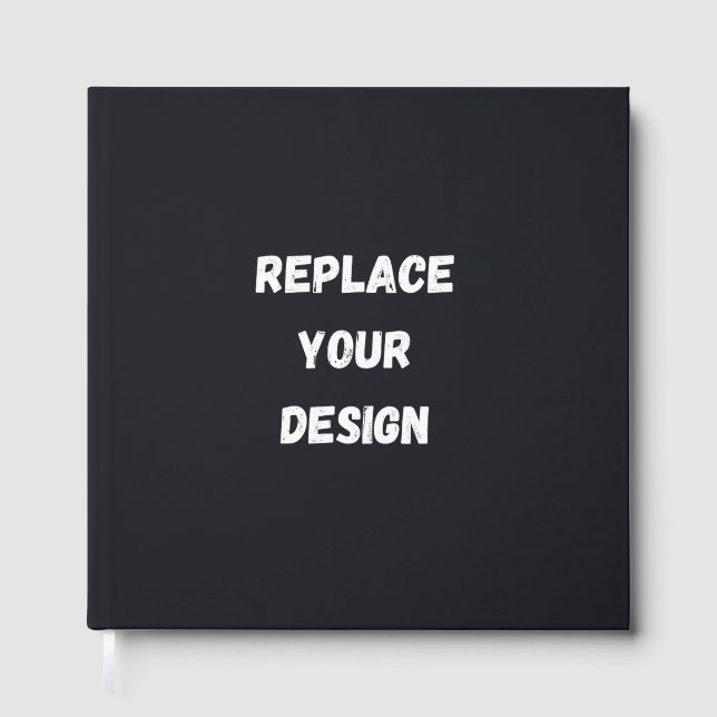 Custom black simple Design Add Photo or Text Guest Book (Front)