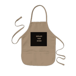 Custom black simple Design Add Photo or Text Kids Apron