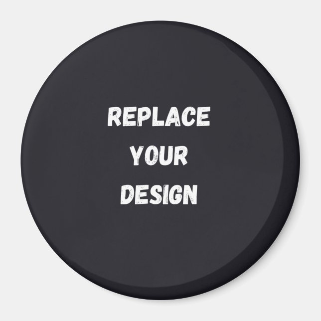 Custom black simple Design Add Photo or Text Magnet (Front)