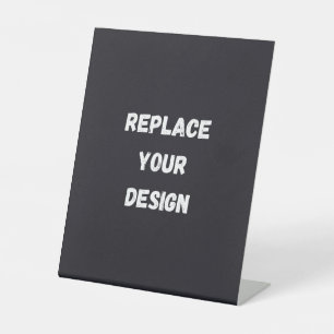 Custom black simple Design Add Photo or Text Pedestal Sign