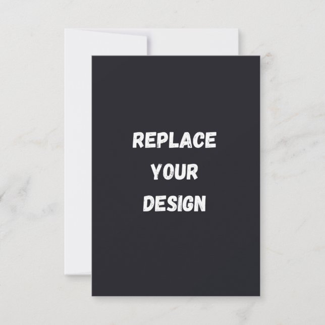 Custom black simple Design Add Photo or Text RSVP Card (Front)