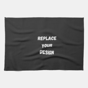 Custom black simple Design Add Photo or Text Tea Towel