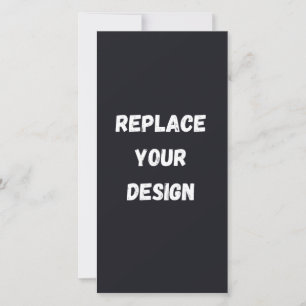 Custom black simple Design Add Photo or Text Thank You Card