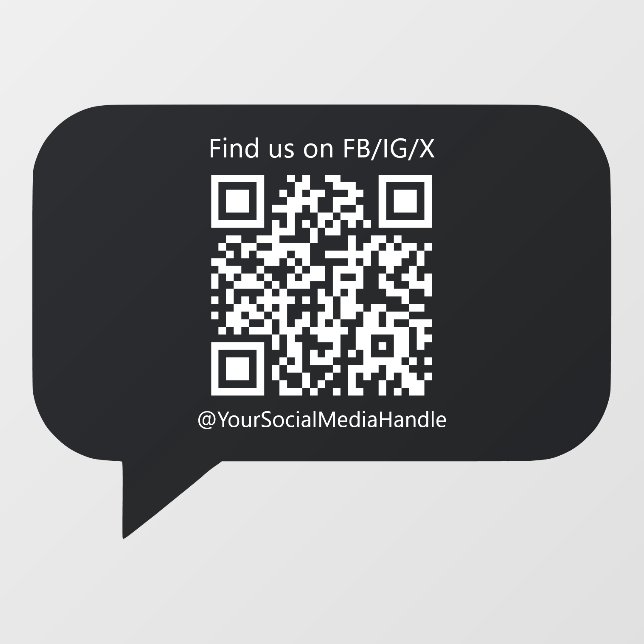 Custom Black Speech Bubble Window Cling Sticker (Sheet)