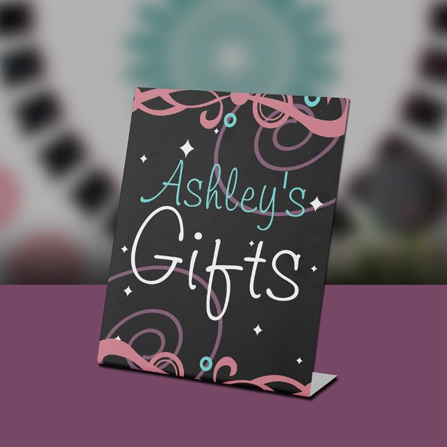 Custom Black Sweet 16 Birthday Pedestal Sign (Creator Uploaded)