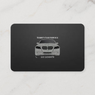 Custom Black Taxi Service Business Card