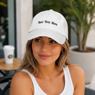 Custom Black Text Minimal Embroidered Hat