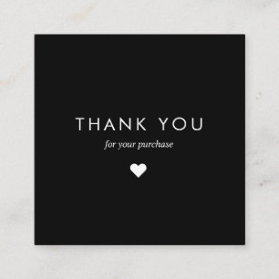 Custom Black Typography Business QR Code Thank You Discount Card