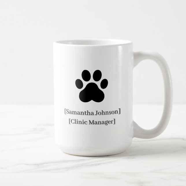 Custom Black Vet Staff Mug | Clinic Logo Ready (Right)