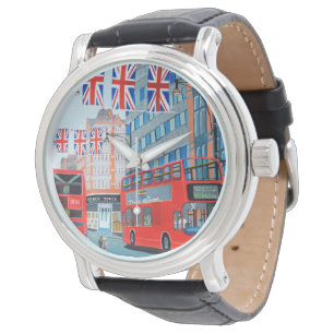 Custom Black Vintage Leather Watch