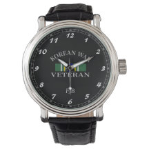 Custom Black Vintage Leather Watch Korean War Vet
