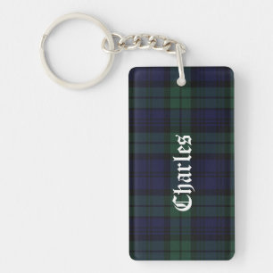 Custom Black Watch Tartan Plaid Key Chain
