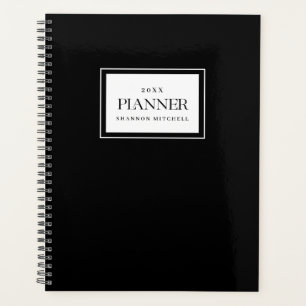 Custom Black Weekly Monthly Work Home Organising Planner