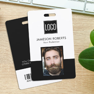 Custom Black & White Business ID Badge