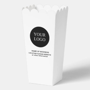 Custom Black & White Business Logo Branded  Favour Box
