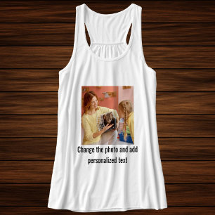 Custom Black White Cat Mum Family Fun Pet Photo Singlet