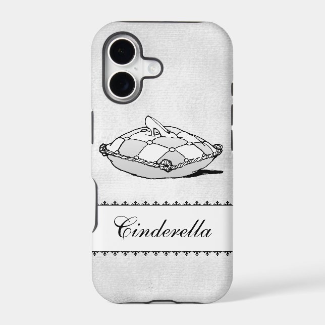 Custom Black White Cinderella Slipper iPhone Case (Back)