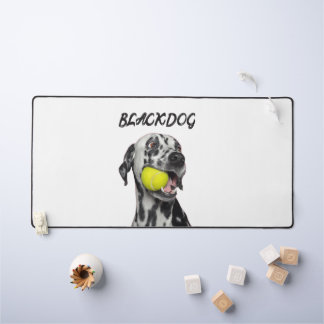 Custom Black & White Dog Throw pillow  Desk Mat