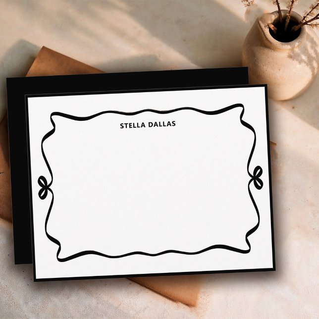 Custom Black/White Doodle Frame Simple Personalise Card (Creator Uploaded)
