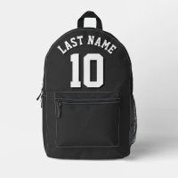 Custom Black White Last Name Sports Jersey Number