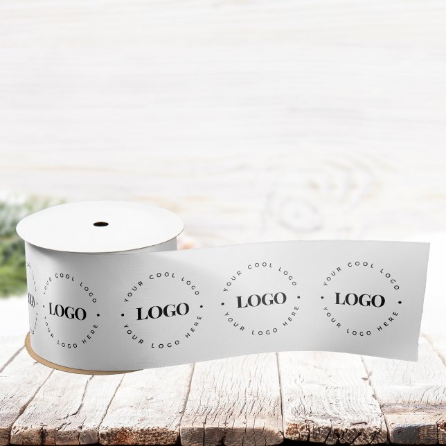 Custom Black & White Logo Business Ribbon Satin Ribbon (Creator Uploaded)