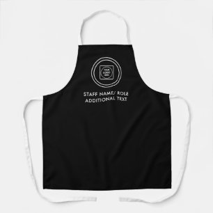 Custom Black & White Logo Design for Business Apron