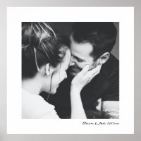 Custom Black White Minimalist Couple Photo Wedding