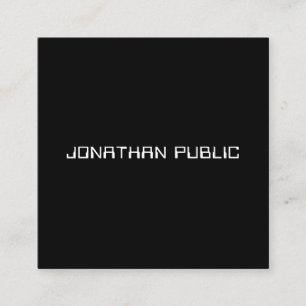 Custom Black&White Modern Elegant Simple Template Square Business Card