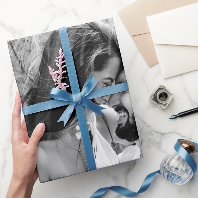 Custom Black & White Photo Wedding Tissue Paper  (Gifting)