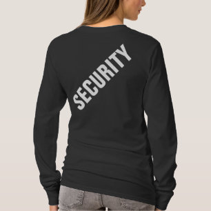 Custom Black White Security Womens Double Sided T-Shirt