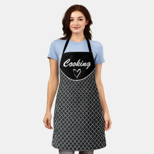 Custom Black White Simple Geometric Pattern Apron
